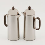 دلتي طقم دلة قطعتين ستانلس ستيل شامبين لامع مع خشب بسعة 1 لتر لكل قطعة image number 0