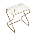 Nested Table Set Of 2 Rect. Marble And Metal White image number 3