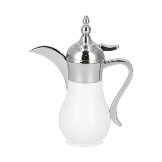 1Pc Steel Vacuum Flask Mini Traditional White Silver 0.3Ml