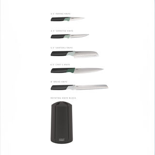 Joseph joseph elevate knives carousel set 5pc editions sage
