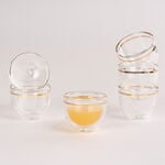 6 Pcs Double Wall Cawa Glass Cup Calligraphy Design Gold image number 3