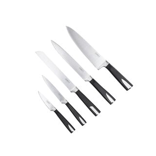 5 Piece Alberto Knives Set Acacia Wood Knife Block With 5 Steel Knives Set