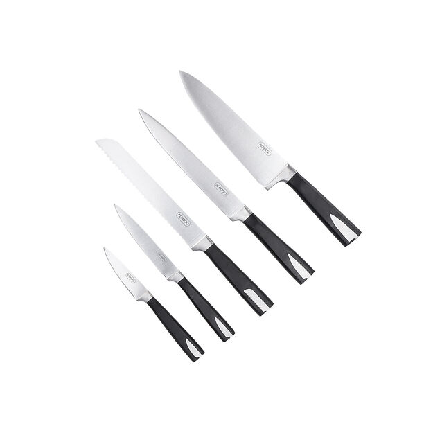 5 Piece Alberto Knives Set Acacia Wood Knife Block With 5 Steel Knives Set image number 2