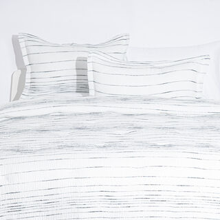 كوتاج طقم لحاف 6 قطع كينج مخطط أبيض، 220*240سم