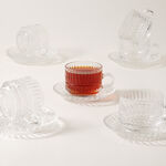 Dallaty 12pcs glass tea cup with saucer image number 0