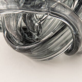 "Homez twist glass home accent 15cm, light grey