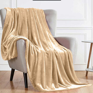 Cottage micro flannel blanket beige 220*240 cm