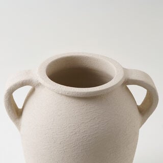 Homez Clay Stone Pot Vase 22*25*29Cm, Offwhite