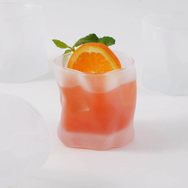 La Mesa 4 Pcs Tumbler Glass Set, Frosted White 8.5*8.5*8.5 Cm image number 0