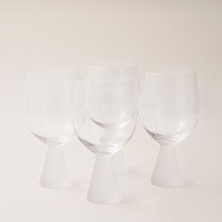 La Mesa 4 pcs juice glass cup ribbed with frosted bottom 8.9*8.9*17.2 cm