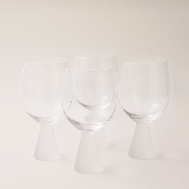 La Mesa 4 pcs juice glass cup ribbed with frosted bottom 8.9*8.9*17.2 cm image number 0