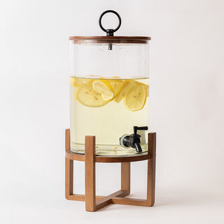 La Mesa glass juice dispensser with wooden stand 5 L