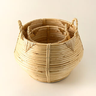 Homez willow rattan basket L, beige 41*41*27cm