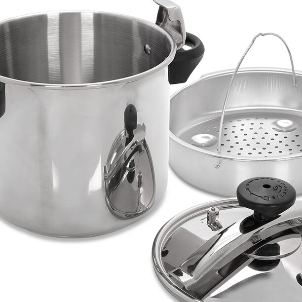 Silampos Stainless Steel Pressure Cooker W/ Alum Basket V:10 L image number 2