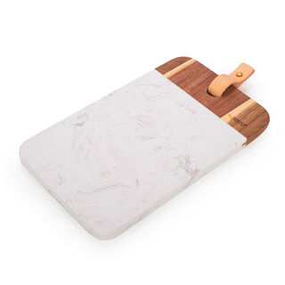 Alberto Marble Cutting And Serving Board With Wooden Hand 
