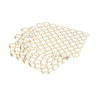 Ambiente Serving Paper Napkins Ogee Outline Design Gold Color