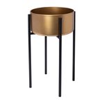 Planter With Stand Metal Gold image number 0