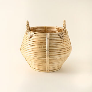 Homez willow rattan basket L, beige 41*41*27cm