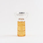 Homez glass ribbed oud burner 10*10*15.7cm, Orange image number 0