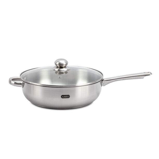 Alberto Stainless Steel Deep Frypan With Glass Lid image number 0