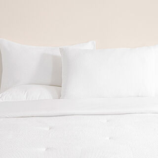 Boutique blanche cotton waffle comforter set 3pcs king 240*220cm, white