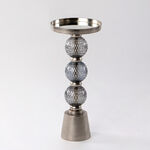 Drink Table Silver Mirror Top Grey Grass Base 46 *43 cm image number 0