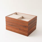 Homez wooden jewelry organizer with divisions 25*18*13cm image number 1