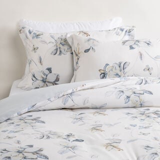 Cottage border floral 3pc comforter full 160*240 cm, Blue