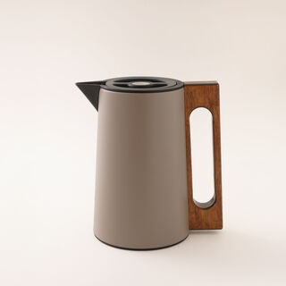 Dallaty Steel Vacuum Flask Flask With Wood Handle 0.6L, Light Beige