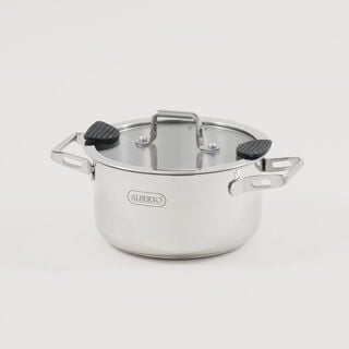 Alberto stainless steel 7pcs cookware set, silver