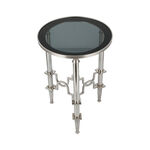 Side Table Smoke Glass Top Silver Finish image number 0