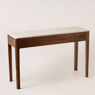 Homez Wooden Console Table with Marble Top 74.5*120*40cm