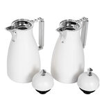 Dallaty 2 Pieces Plastic Vacuum Flask Koufa White & Silver 1L image number 2