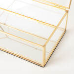 هومز صندوق مجوهرات زجاج بإطار ذهبي وسط 21*12*6سم image number 3