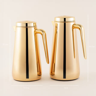 Dallaty Set of 2 Steel Thermos gold, 1.0L and 1.3L