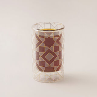 Dallaty Glass Tea Cups Set 6Pcs, Gold