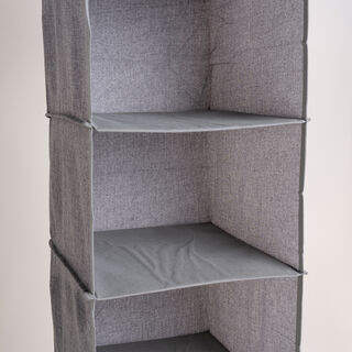 Homez wardrobe organizer 6 hanging shelves fabric 30*30*120cm grey