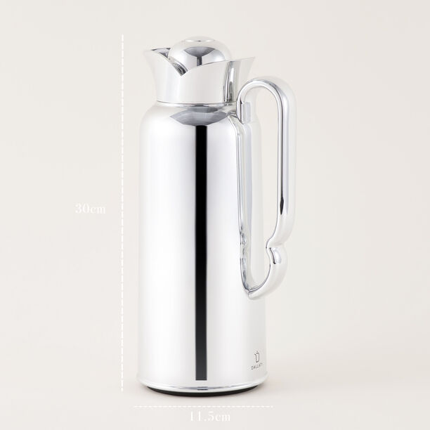 Dallaty Stainless Steel Thermos, Shiny Silver, 1L image number 2
