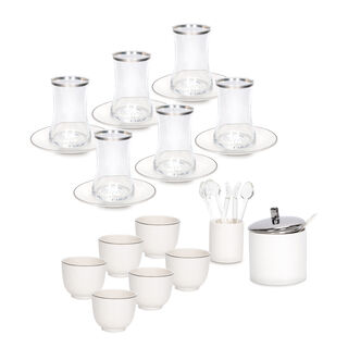 28Pc Tea And Coffee Set Samarkand Porcelain White