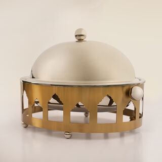 La Mesa Metal Food Server Oval Shape 35*27*12Cm, Silver