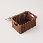 Homez synthetic plastic basket, brown 30*21*15.5cm image number 2