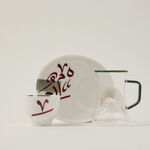 Dallaty white porcelain and glass Tea and coffee cups set 18 pcs image number 1
