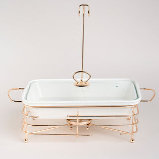 Rectangle Casserole With Warmer Stand