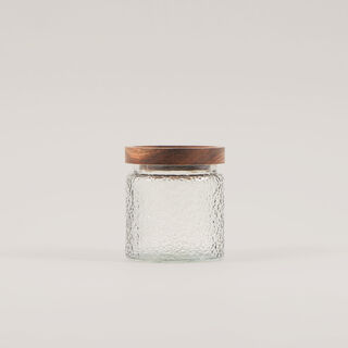 Alberto 3pcs glass canister set with acacia wooden lids