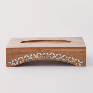 Pearl Collection La Mesa Serving Platter Wood Base, 35.5*20.5*11 cm