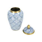 Deco Jar Blue With Gold 23 *23 * 44 cm image number 2