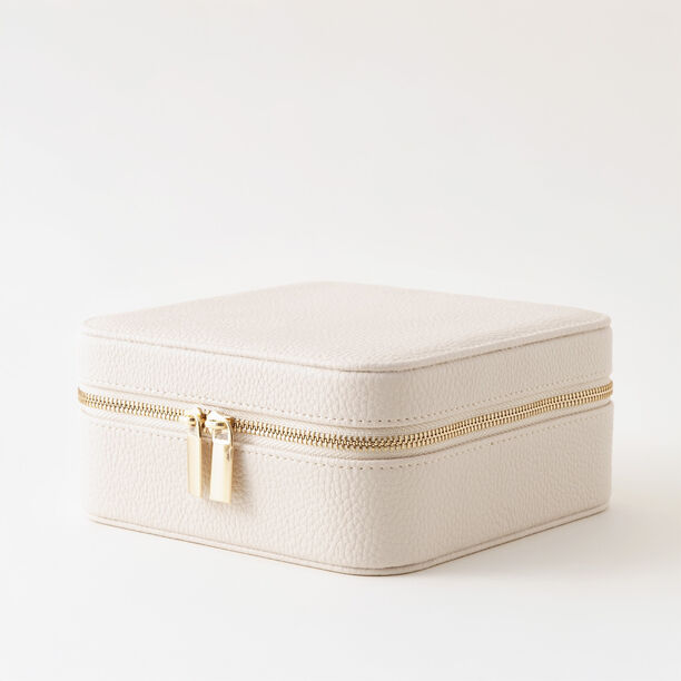 هومز صندوق مجوهرات سفر كرتون مستطيل 11.4*18*5.7سم، أبيض image number 0