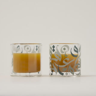 Dallaty green glass Saudi coffee cups 6 pcs
