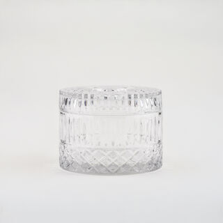 هومز علبة مناديل دايموند زجاج شفاف 16*16*11سم