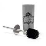 Ceramic Toilet Brush Holder With Stainless Pole Black Bristle Brush  image number 1